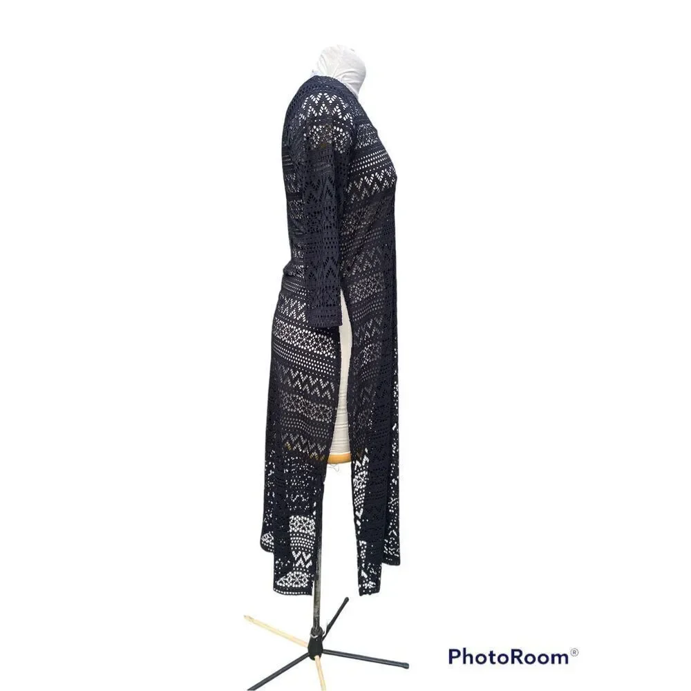 Black Lacer Swim Suite Cover-Up Sz. S by Cato Vacation Beach